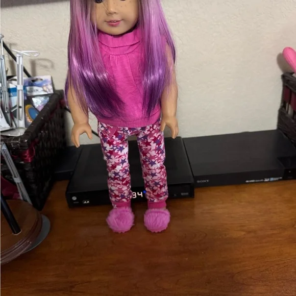 American Girl Purple and White Cheerleader Doll - Picture 3 of 12